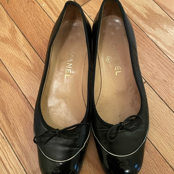 Authentic CHANEL Ballet Flats 36.5 VINTAGE - Picture 1 of 7